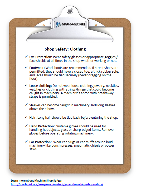 7 Tips for Clothing Safety in the Machine Shop